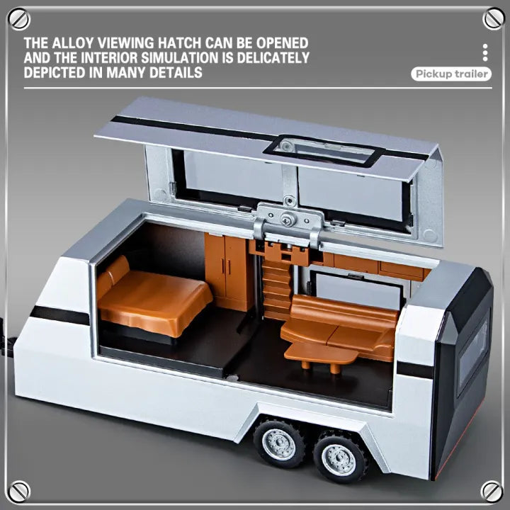 1:32 Diecast Tesla Pickup Truck With Bike & Trailer