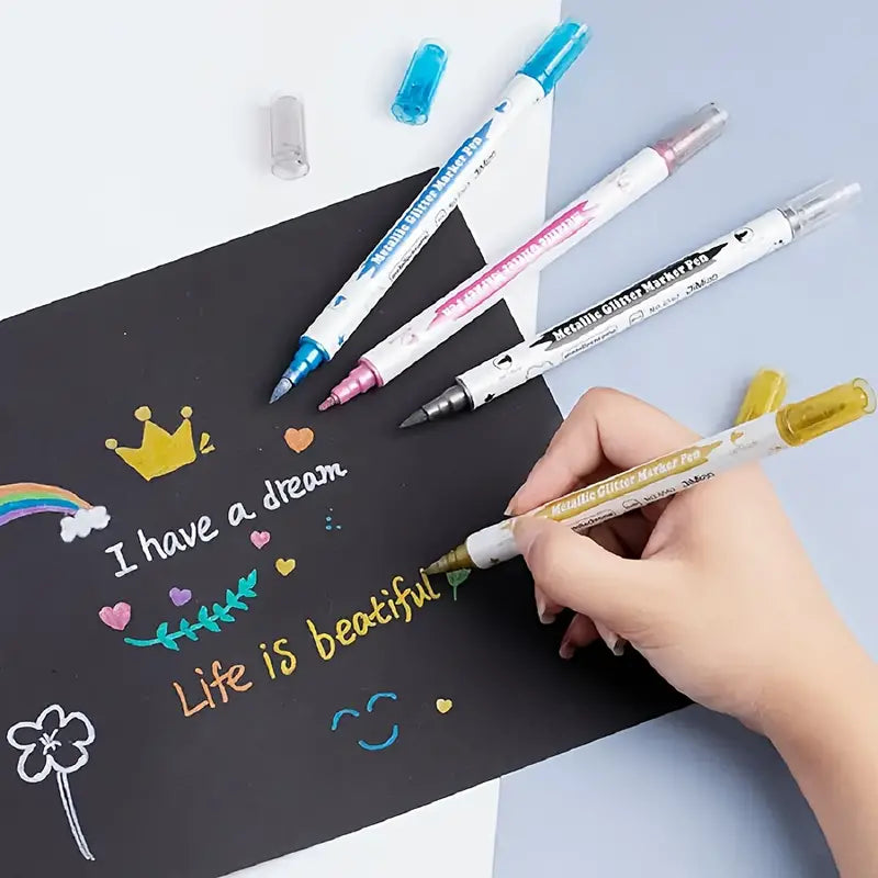 10Pcs Metallic Glitter Marker Pen