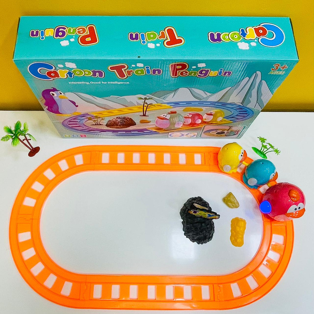 Cartoon Penguin Musical Train Track