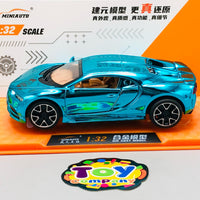 1:32 Diecast Bugatti Chiron With Acrylic Display Box - Aqua Blue