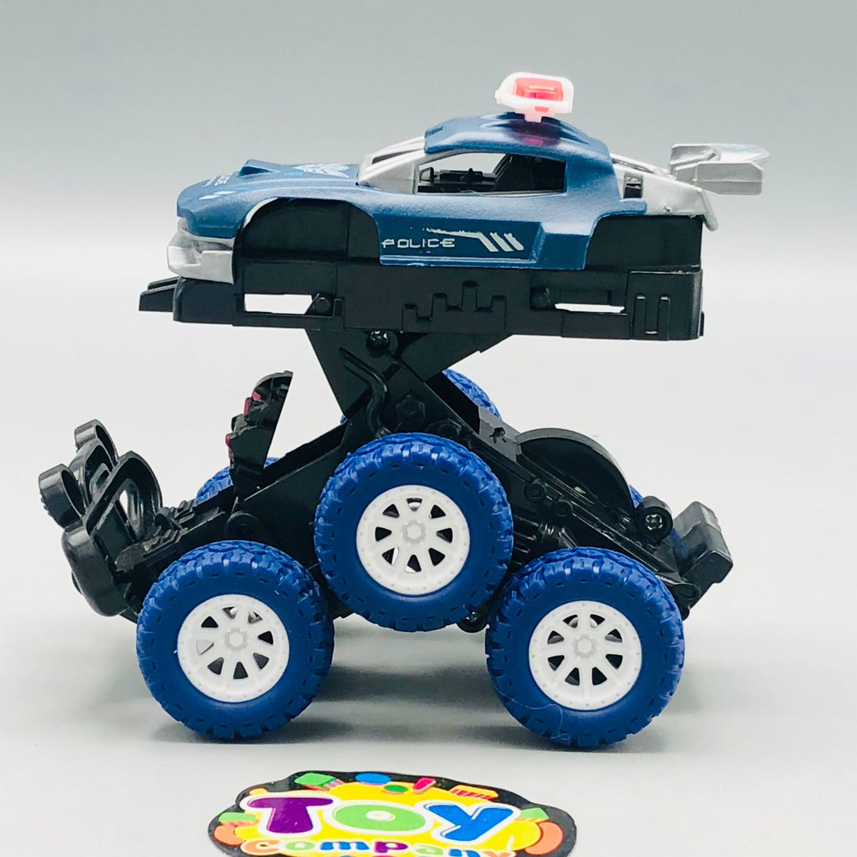 1Pc ABS Inertial Collision 6WD Police Car