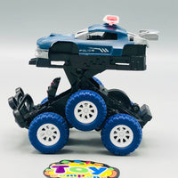 1Pc ABS Inertial Collision 6WD Police Car