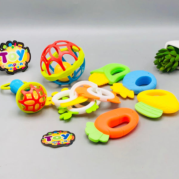 9Pcs Premium Baby Teether & Rattles Set