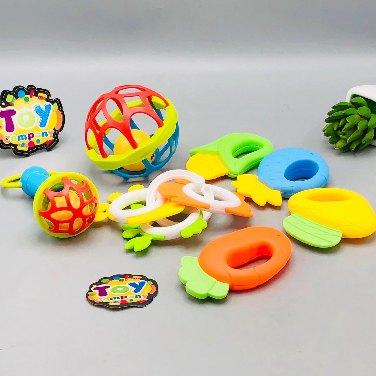 9Pcs Premium Baby Teether & Rattles Set
