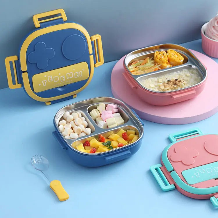 Kids Hot & Cool Stainless Steel Lunch Box With Spoon