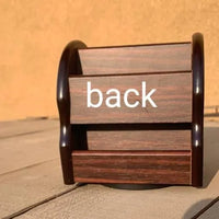 13.8cm Wooden Pen Holder With Rotatable Base