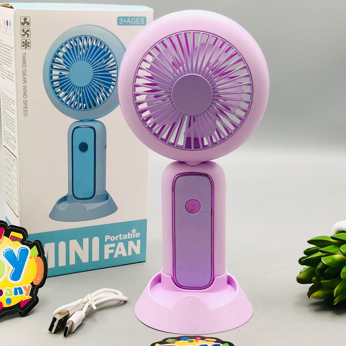 Foldable Three Speed Mini Handheld & Desktop Fan