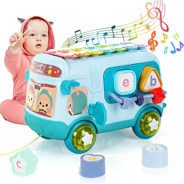 Sobebear Baby Musical Xylophone & Puzzle Bus