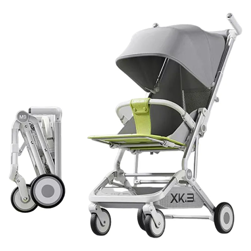 Premium Foldable M9 Baby Stroller Pocket Cart - Gray