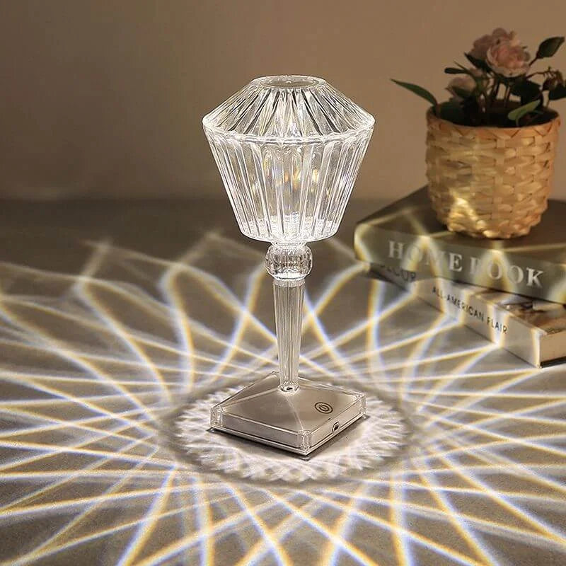 Rose Diamond Table Lamp-USB Charging & Touchable