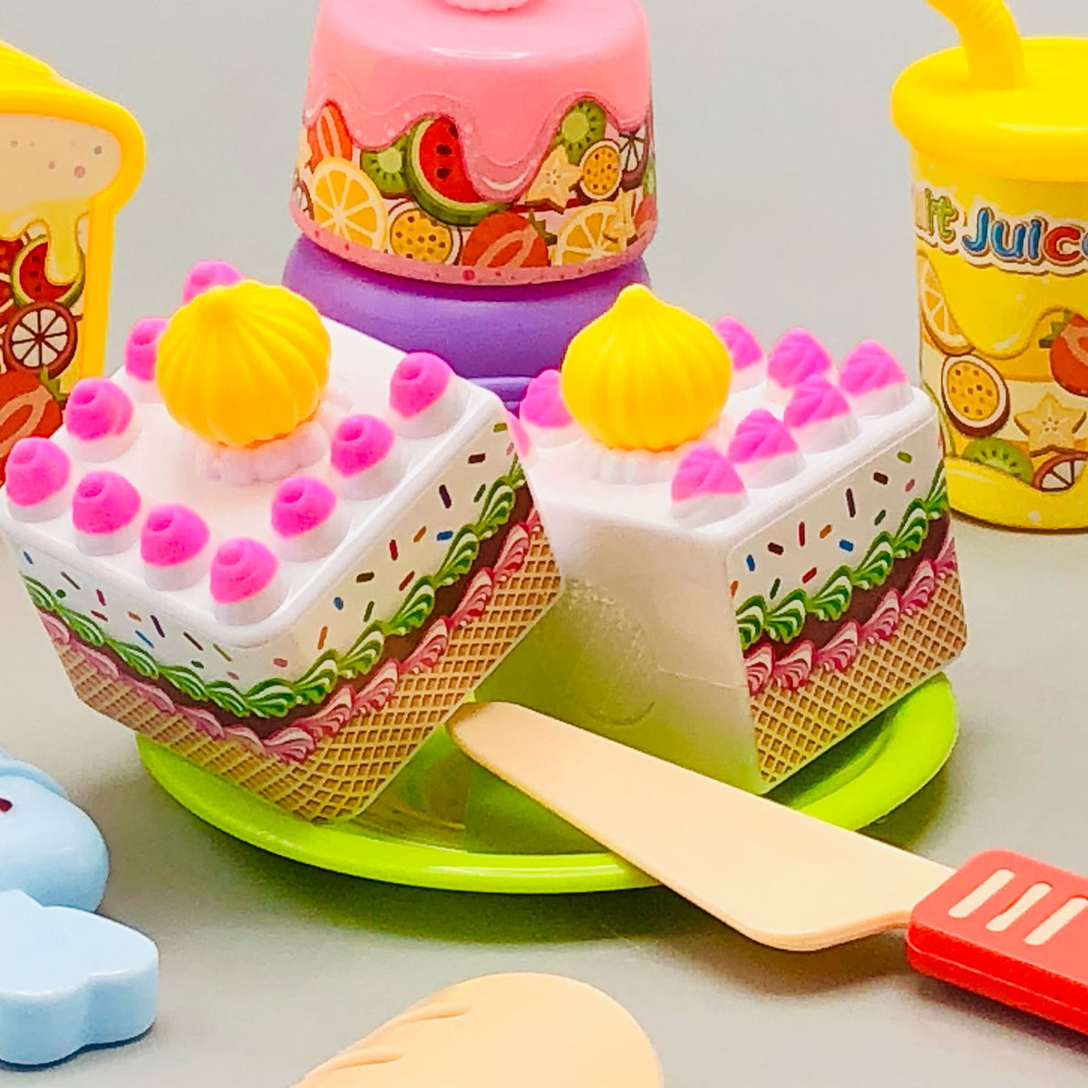 13Pcs Pretend Play Food Cutting Set With Doll