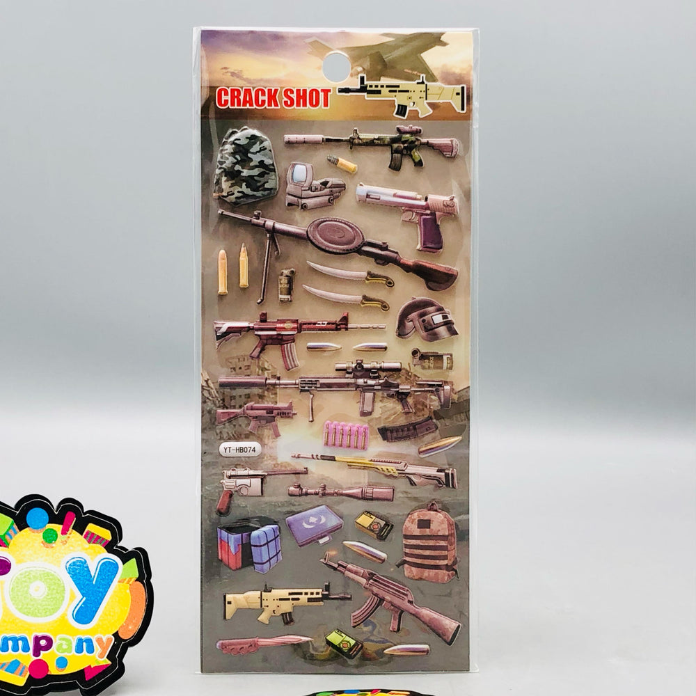 3D Crack Shot Themed Sticker - 1Pc