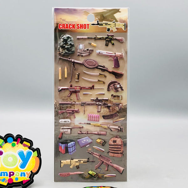 3D Crack Shot Themed Sticker - 1Pc