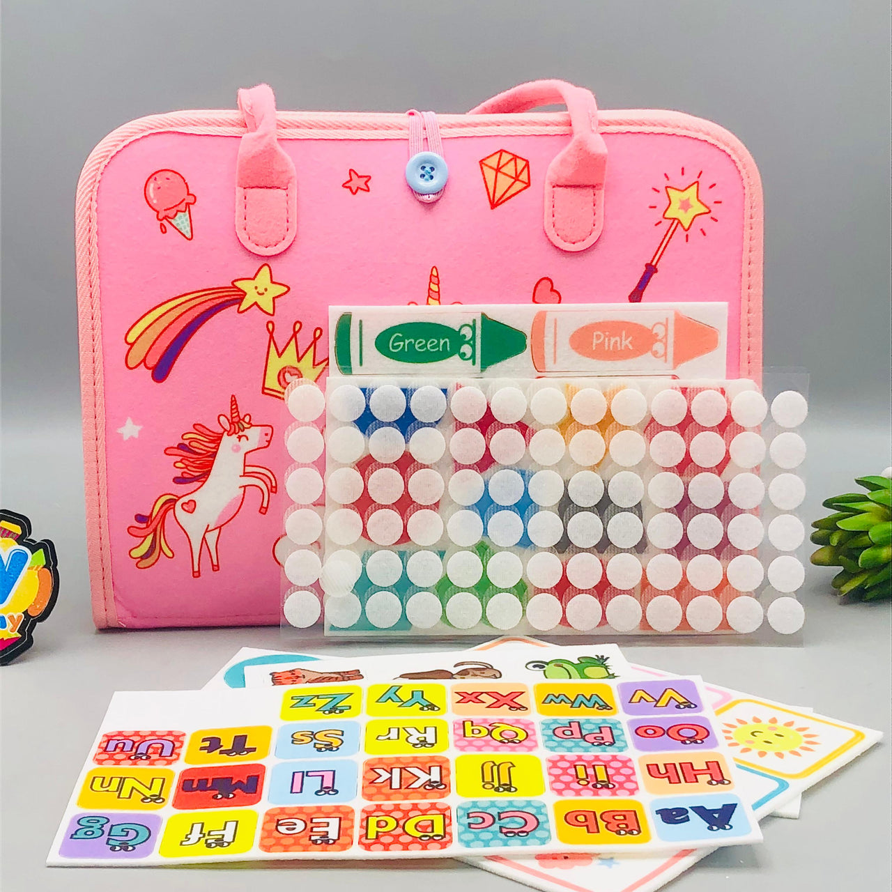 Montessori 8 Pages Multi-functional Activity Busy Book - Pink