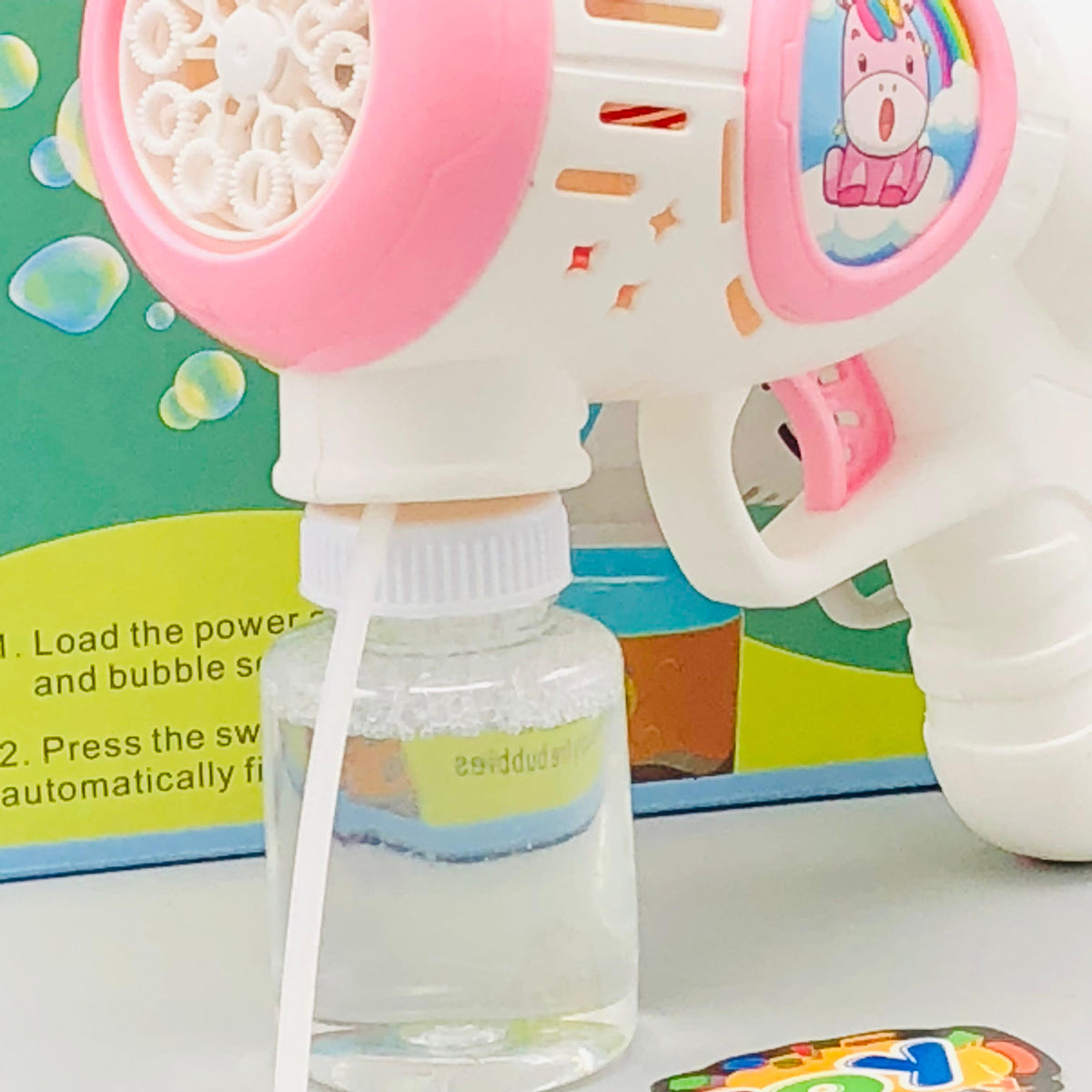 10 Holes Electric Unicorn Colorful Bubble Gun