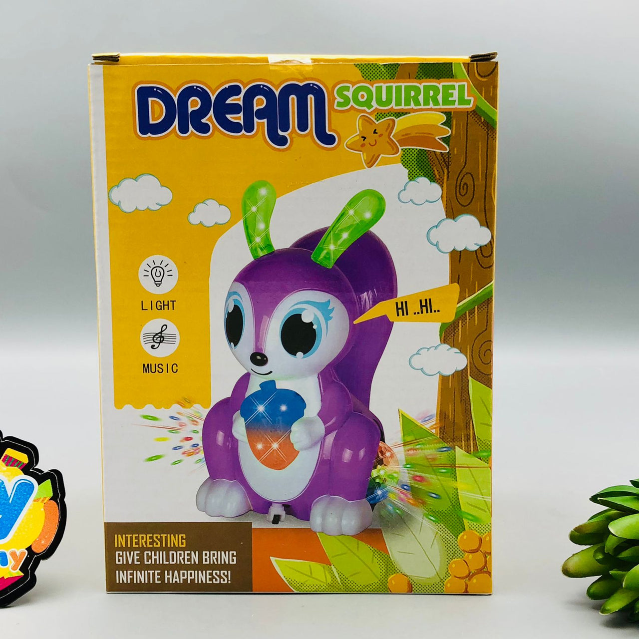 Electric Rotating Squirrel Toy With Light & Music