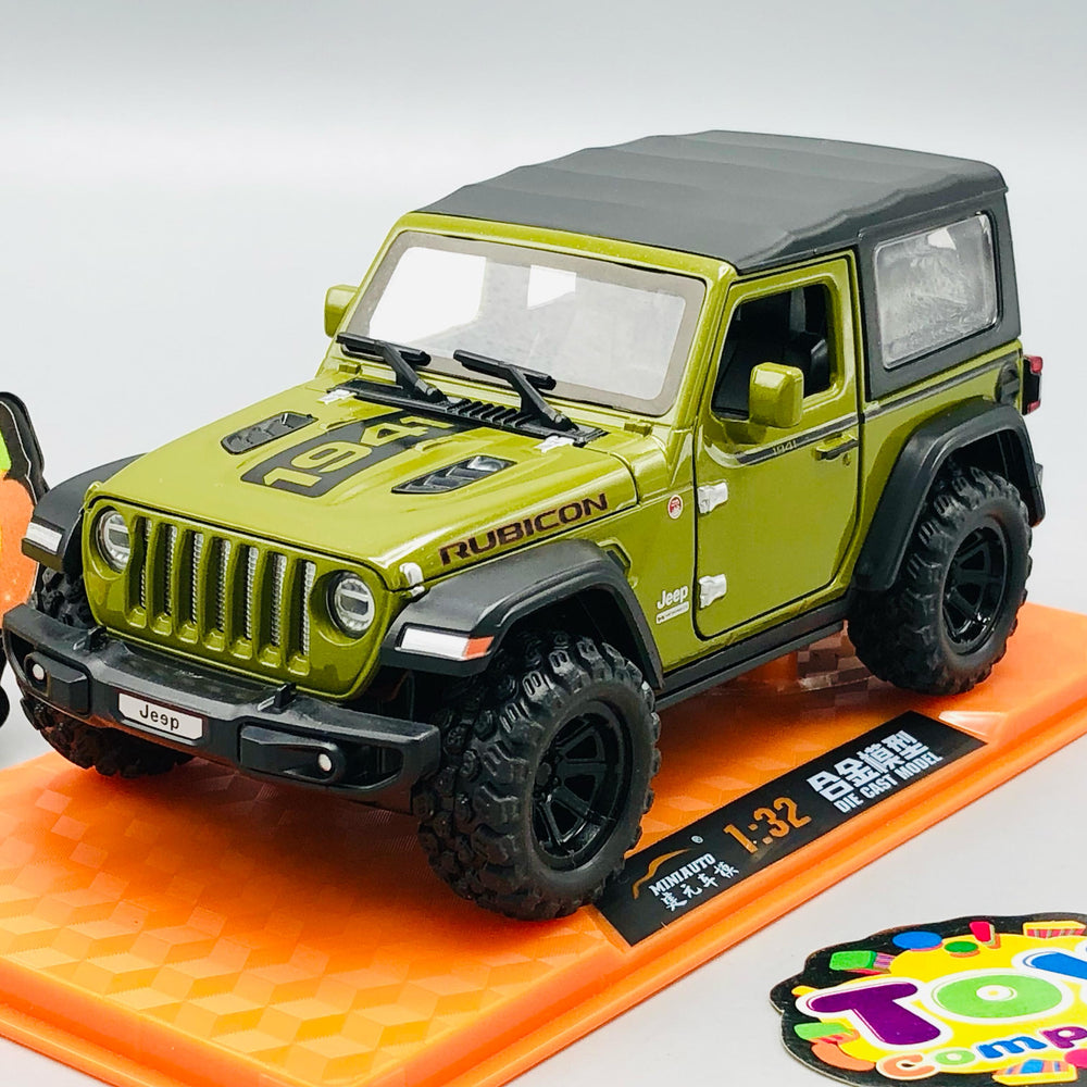 1:32 Diecast Rubicon Jeep With Acrylic Display Box - Green