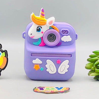 Kids Unicorn Themed Instant Print Camera With Silicon Case