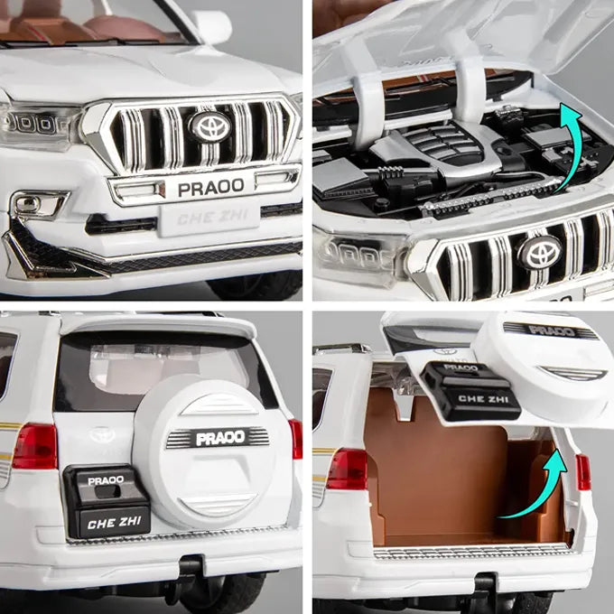 1:24 Diecast Toyota Prado Model Car With Smoke