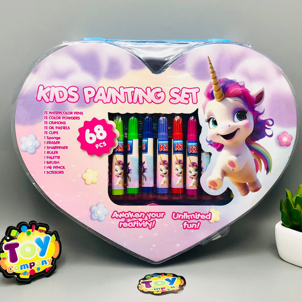 68Pcs Premium Unicorn Heart Kids Painting Set