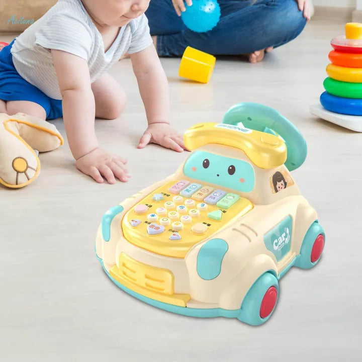 Multi-functional Kids Steering Musical Telephone Car
