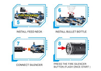 Electric M416 Gel Blaster Gun With Colorful Light Silencer