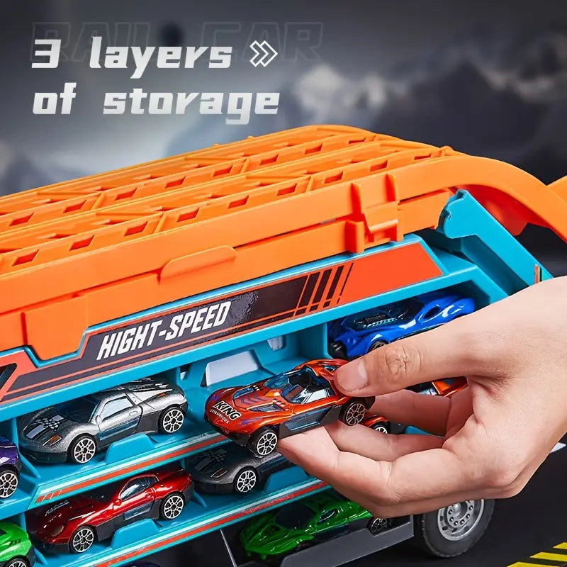 Inertial Rocket Deform ABS Truck With 3Pcs Alloy Cars