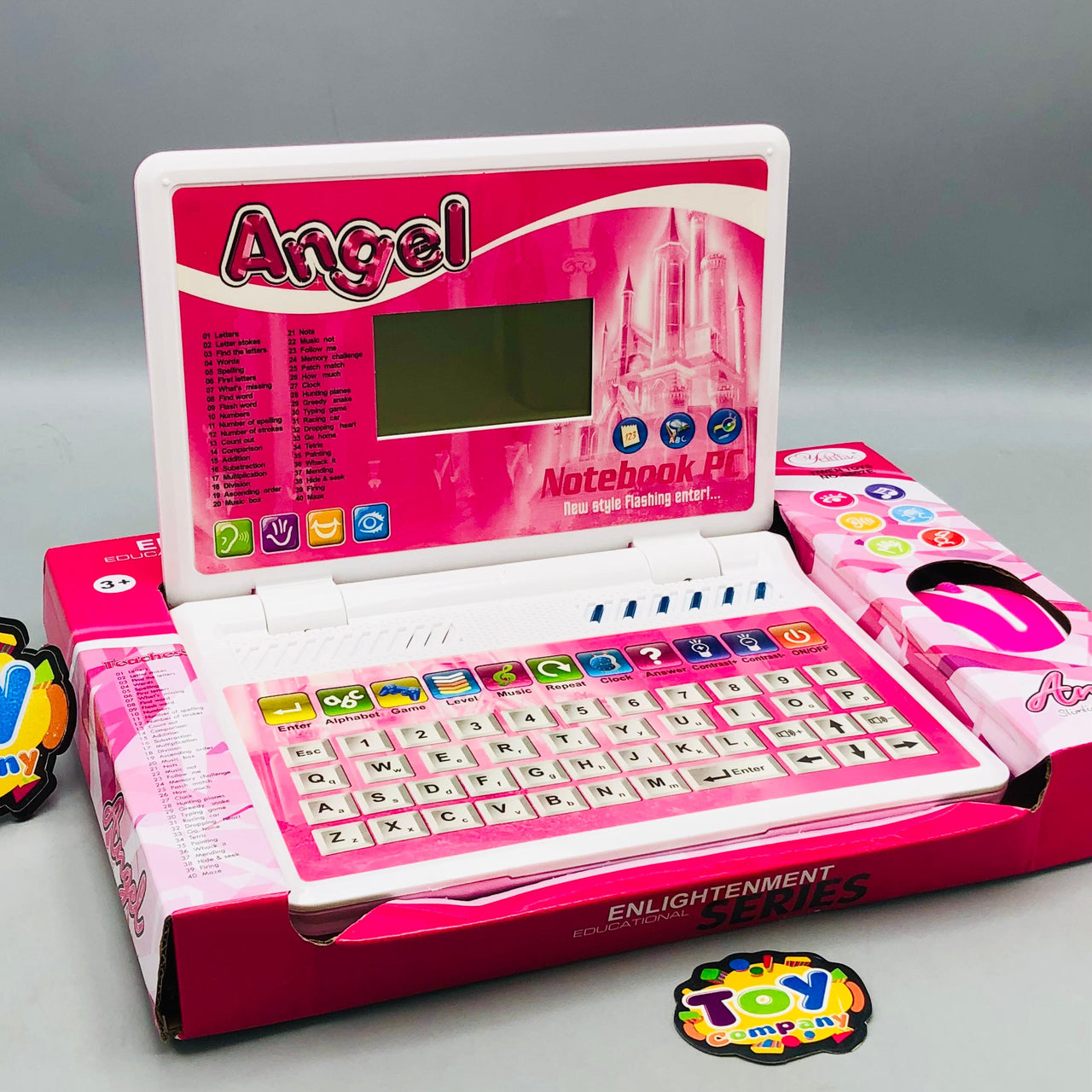 40 Activities Kids English Learning Laptop - Pink
