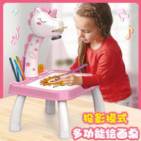 Thumbnail for Kids Unicorn LED Projection Painting Table