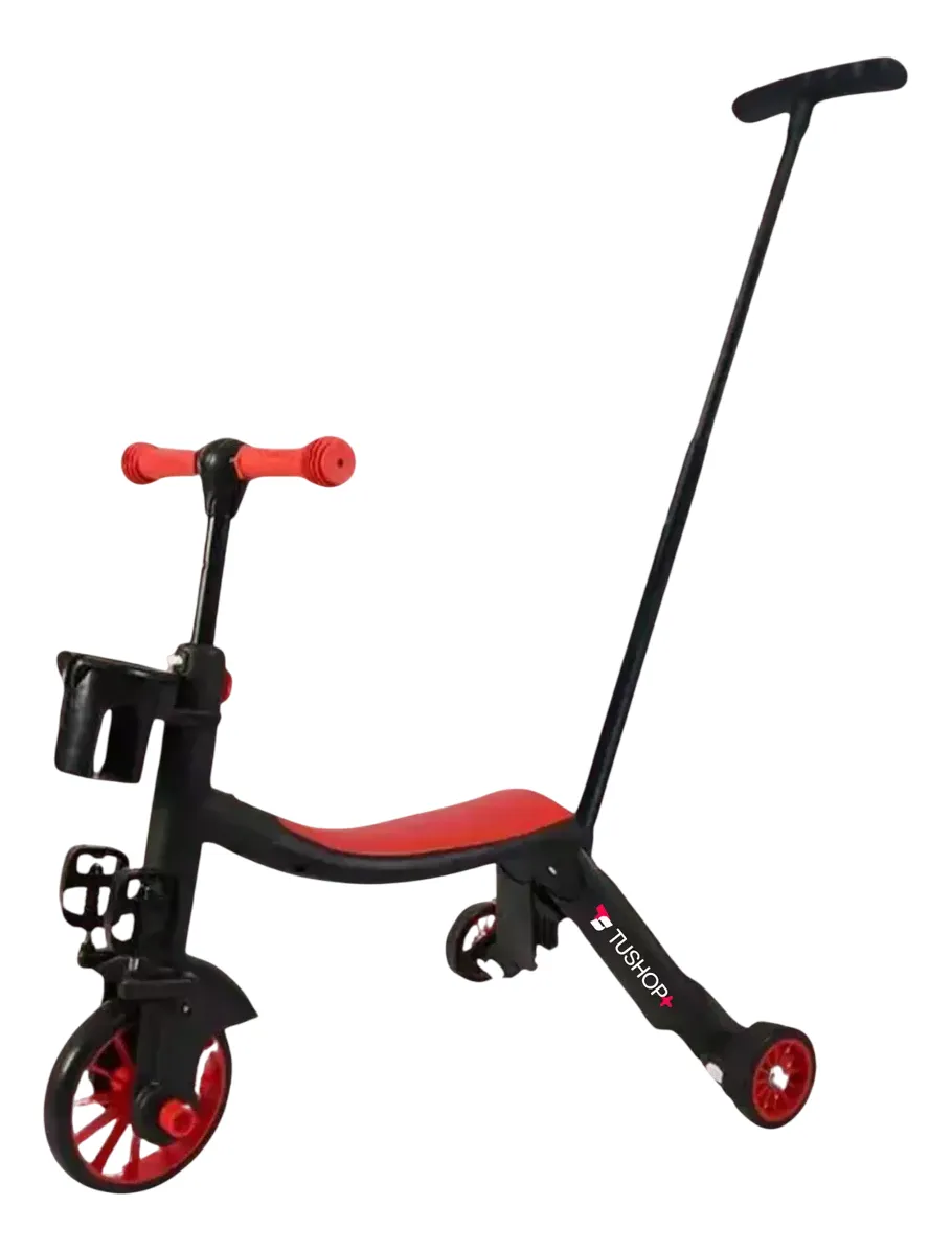 3in1 Kids Multi-functional Scooter & Convertible Tricycle - Red