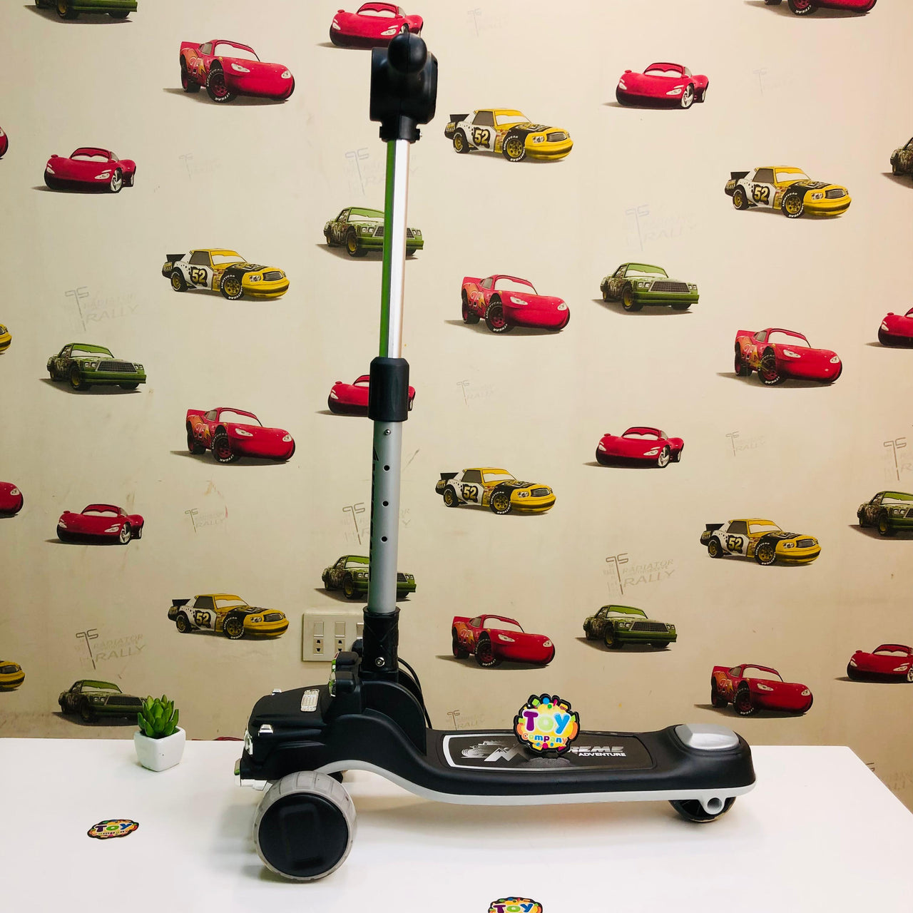 Mercedes Adjustable Height Kids Scooter With Light & Music - Black