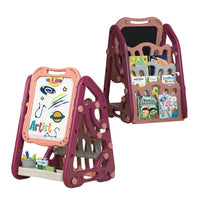 72cm Multi-functional Artistic Drawing Board With Book Shelf - Pink