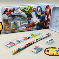 6Pcs Avengers Themed Tin Geometry Box For Boys - Assortment