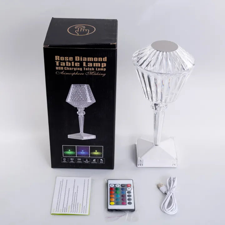 Rose Diamond Table Lamp-USB Charging & Touchable