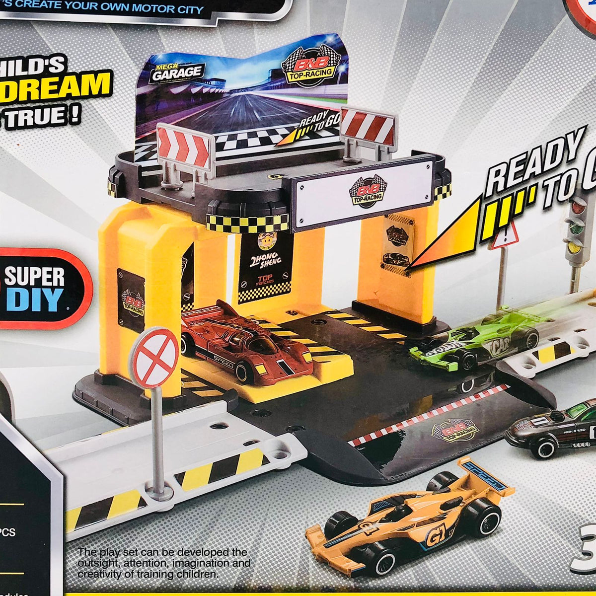 30Pcs DIY Manual Mega Garage Set With Alloy Car