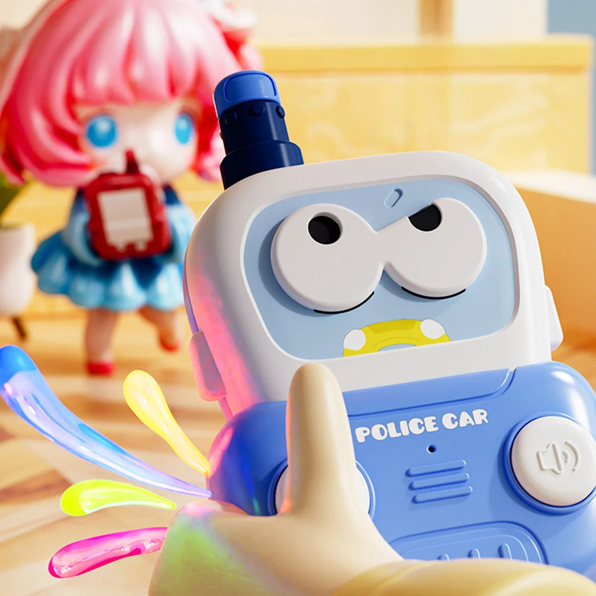 2Pcs Portable Police Car Intercom For Kids