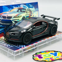 1:64 Diecast Bugatti With Acrylic Display Box - Black