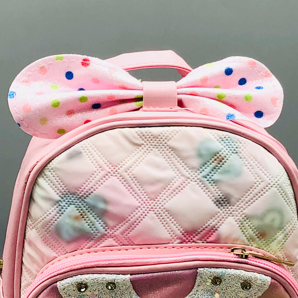 9* Inches Girls Fancy Flower Backpack - Pink