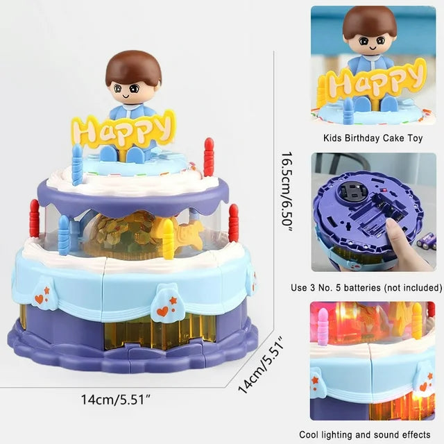 Electric Rotating Birthday Doll Cake With Light & Music