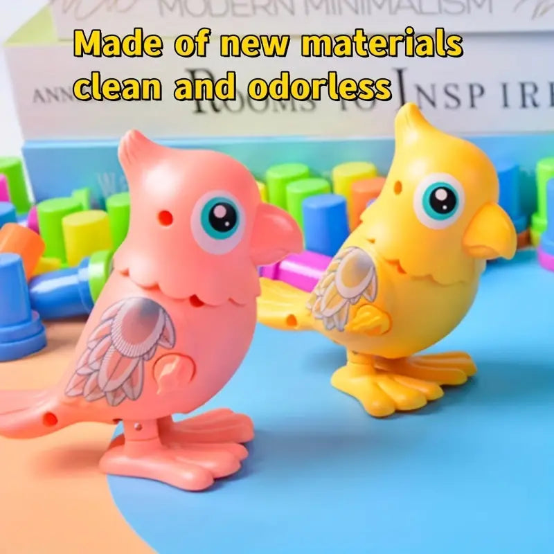1Pc Wind-up Colorful Jumping Parrot Toy