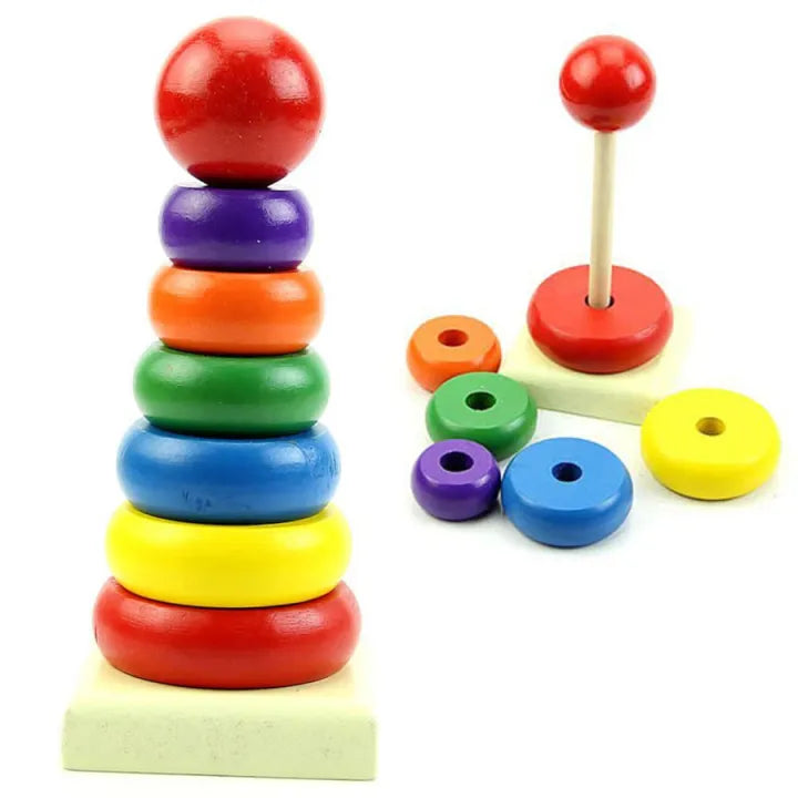 Wooden 7Pcs Rainbow Stacking Tower