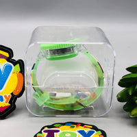 Labubu Themed Lighting Watch With Acrylic Box - Green