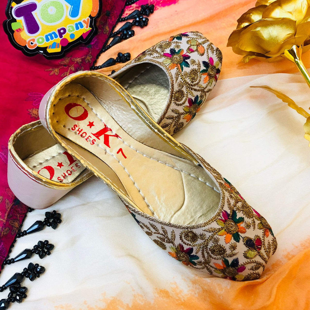 Buy Hand-Made Multani Khussa For Girls Multi Skin online in