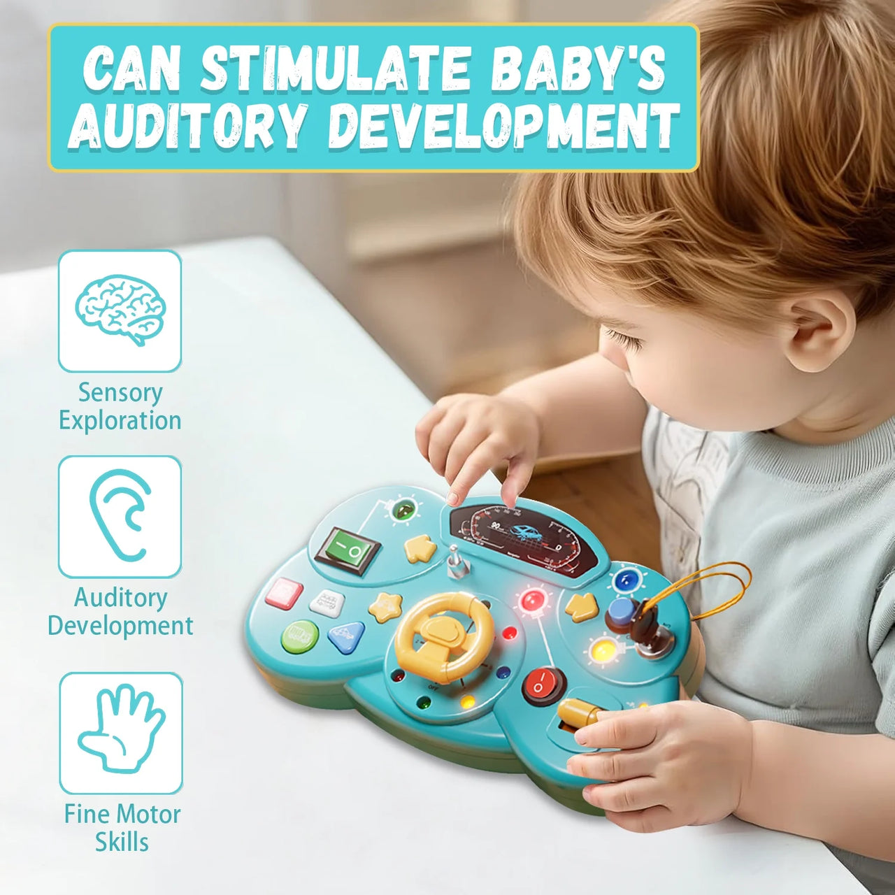 Toddlers Mini Steering Wheel With Colorful Lights