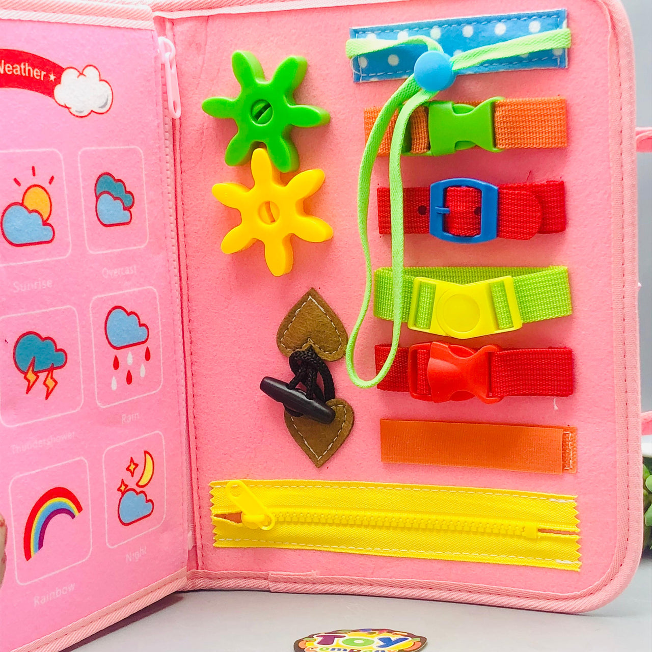 Montessori 8 Pages Multi-functional Activity Busy Book - Pink