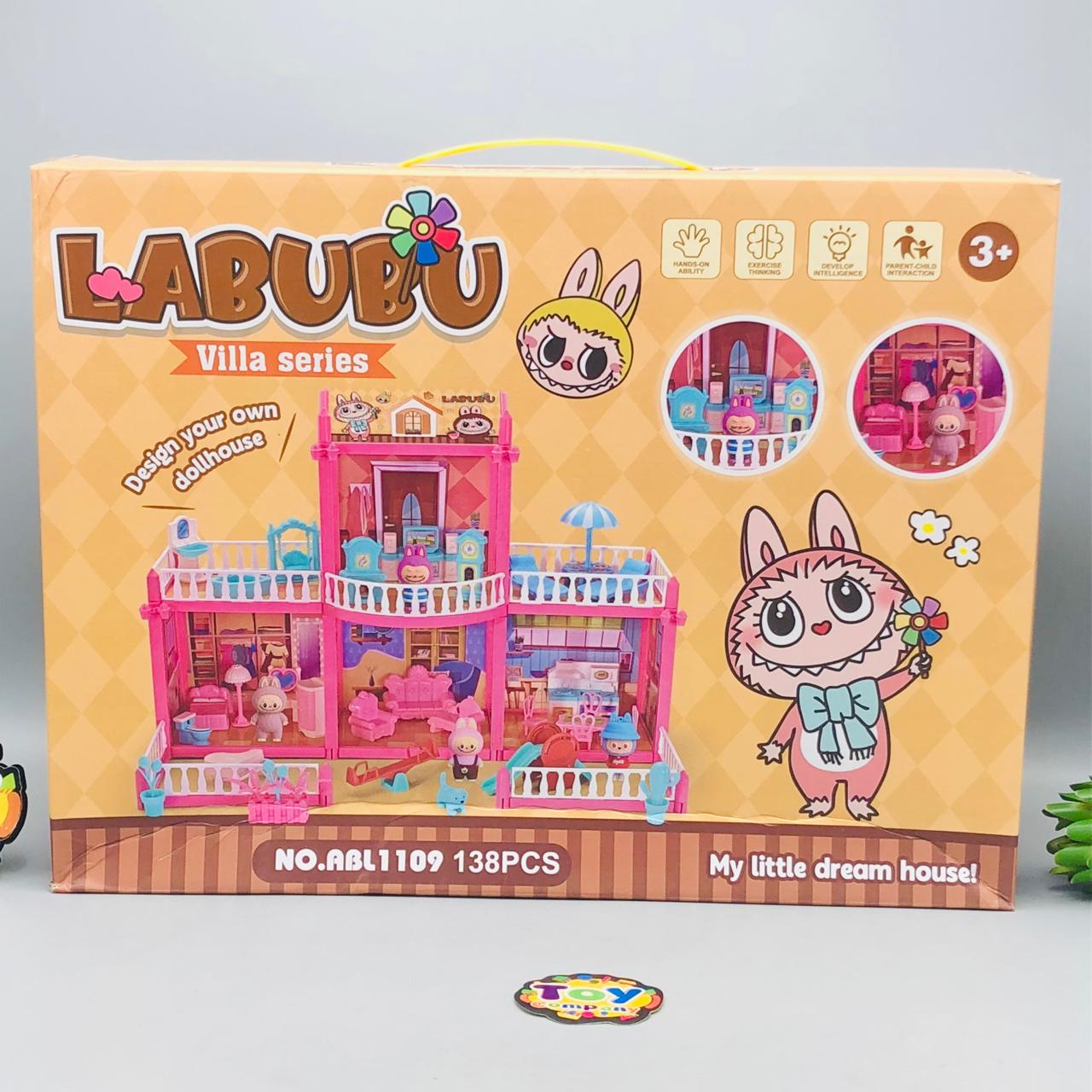 138Pcs DIY  Labubu Villa Doll House