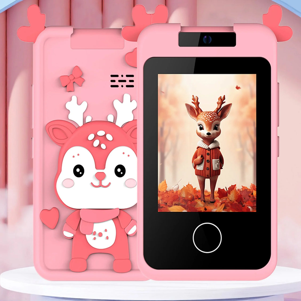 Kids Deer Rotatable Lens Digital Touch Phone