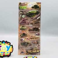 3D Tank Themed Sticker - 1Pc