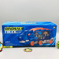 2in1 Foldable Dinosaur Truck With 3Pcs Cars