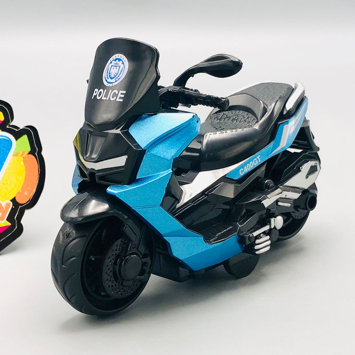 1Pc ABS Inertial Mini Police Bike C400GT Model